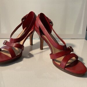 Cole Haan Shoes Cherry red Leather Heels Sandals 9.5 New without box